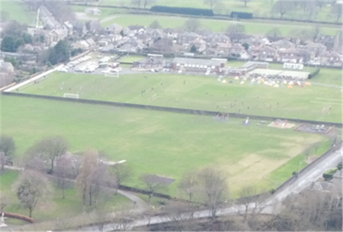 Hullenedge Cricket ground from the air