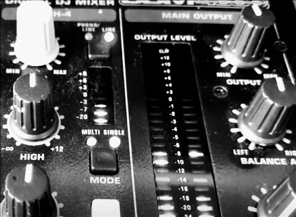 control knobs on a dj mixer